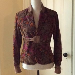 Flowered velvet jacket